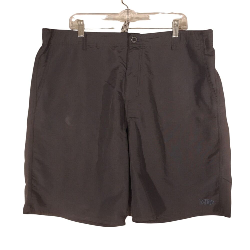 AFTCO shorts mens 40 navy blue performance fishing nylon swim board trunks